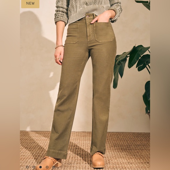 Faherty - Stretch Terry Patch Pocket Pant Olive Green - Picture 2 of 7